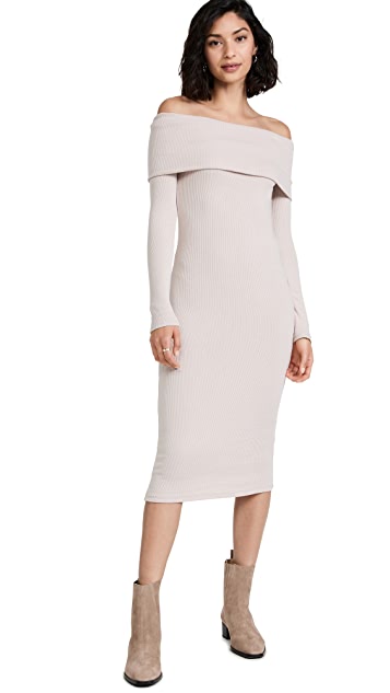 Sweater Knit Off Shoulder Dress