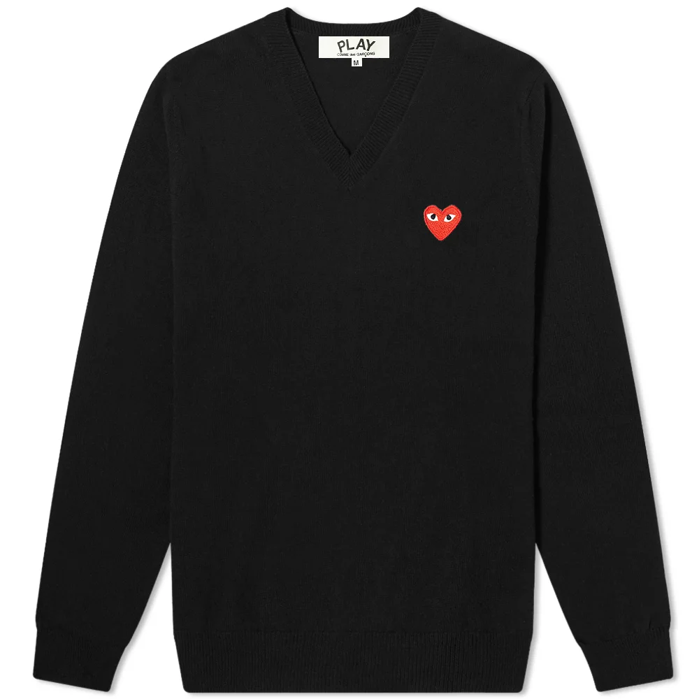 Comme Des Garçons Play V-Neck Knit Jumper