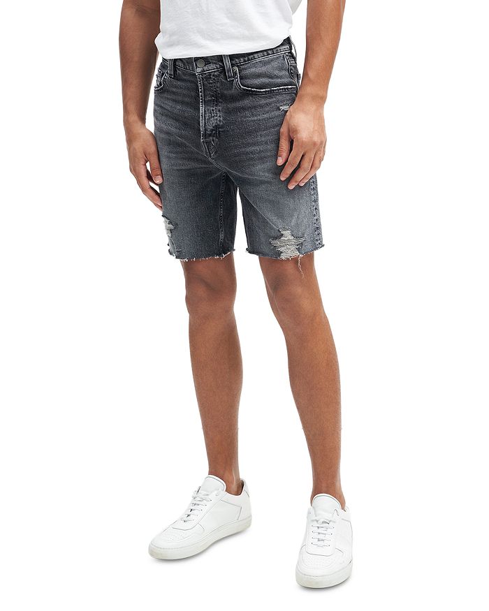 Straight Vintage Distressed Jean Shorts in Birchwoody