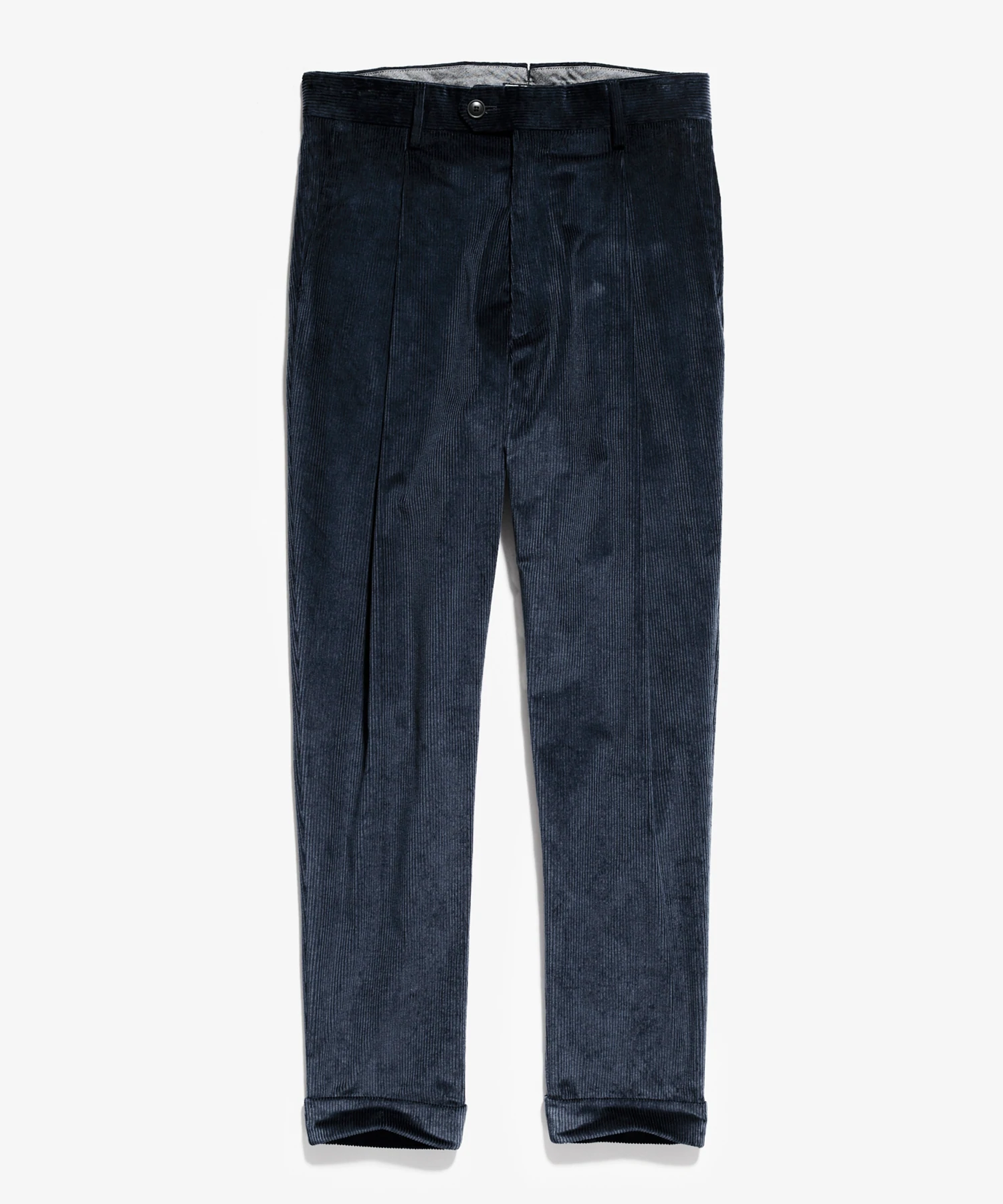 Italian Pleated Corduroy Trouser In Grey