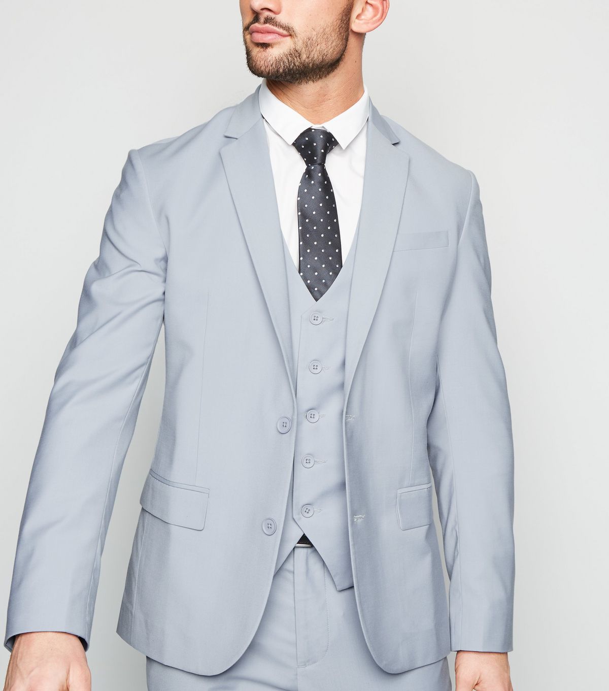 Pale Blue Skinny Suit Jacket