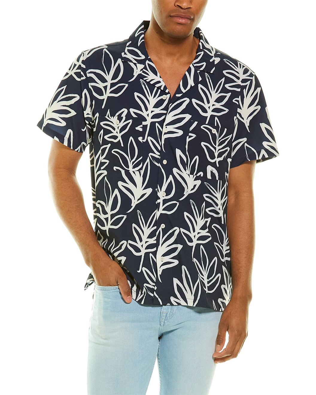 Chambray Leaves Vacation Shirt