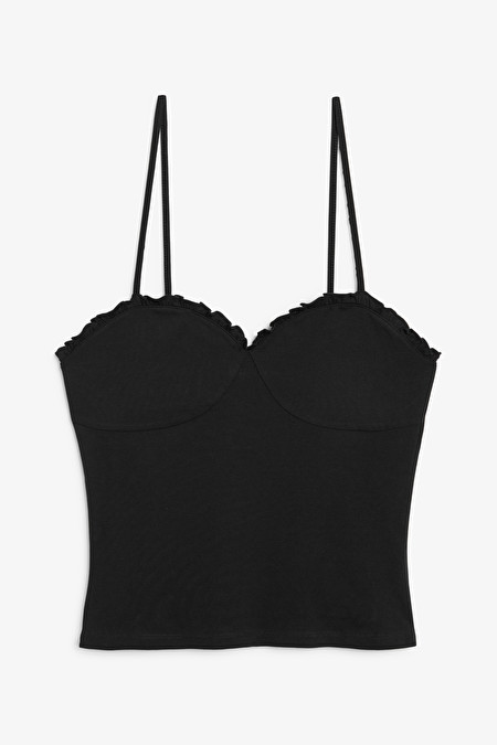 Black Spaghetti Strap Corset Top