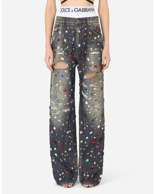 Jeans With Rhinestone Details