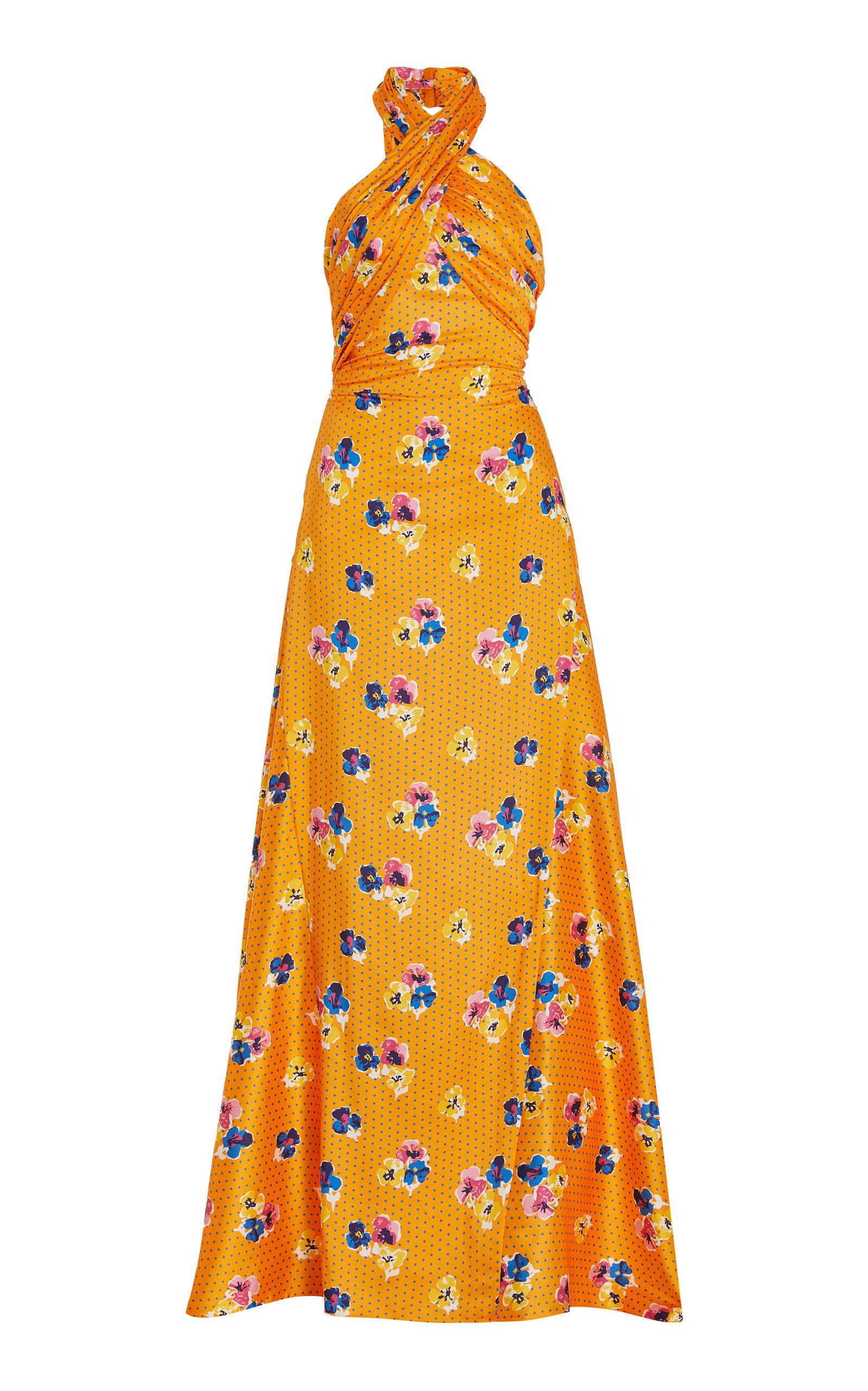 Halter Neck Twill Gown