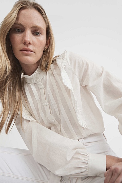 Pleated Frill Blouse